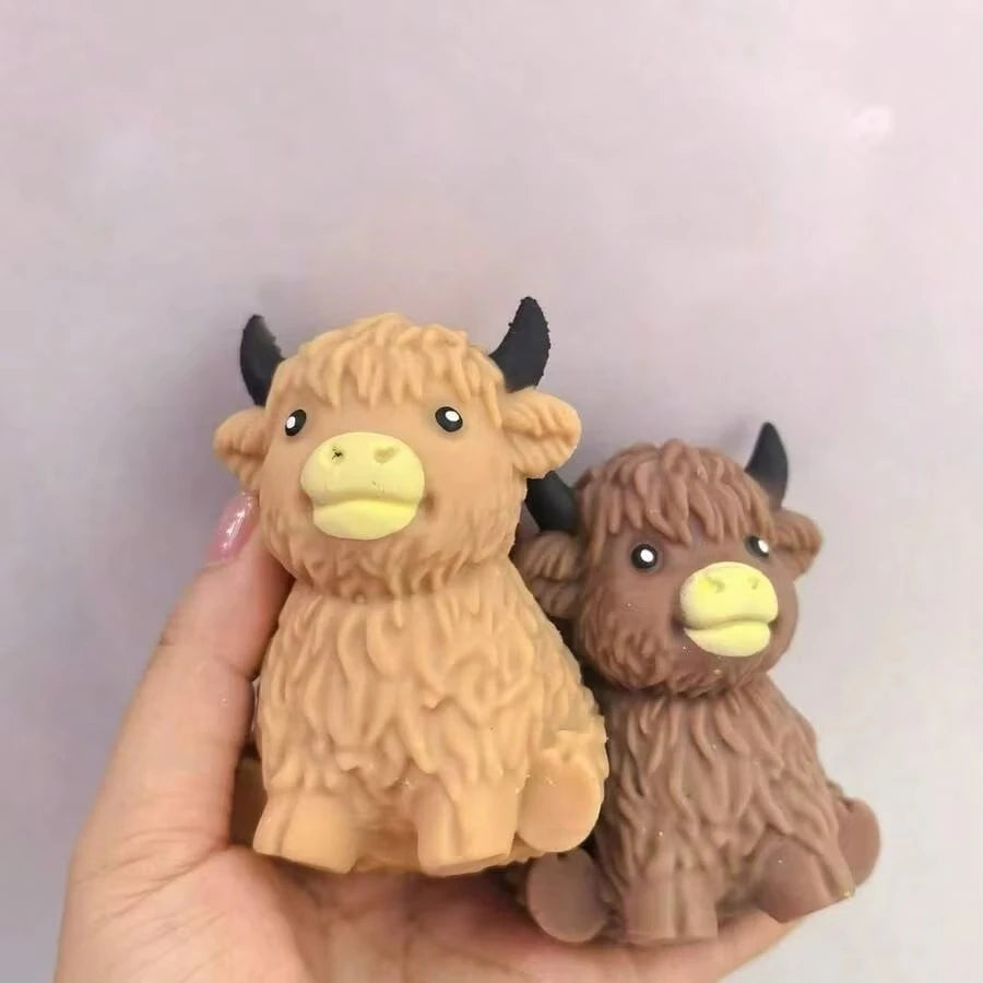 Scottish Highland Cow Squishy Slow Rebound Anxiety Relief Fidget Toy,Squishy Toys,Kid Toys,Juegos Para Niños,Cheese Squishy