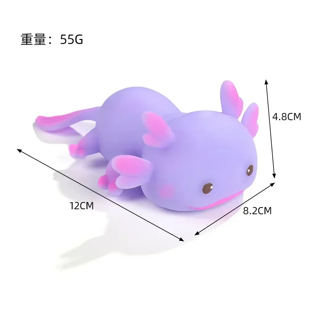 1/4pcs Axolotl Squeeze Ball Cute Fish Relax Cartoon Antistress Squishy Stress Relief Slow Rising For Adult Stretch Toys