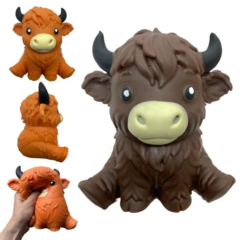 Jumbo Highland Cow Stress Balls Squishies Squeeze Toy Squeeze Ball Fidget Toy for Adults Slow-Rising Stress Relief Squeeze Toy