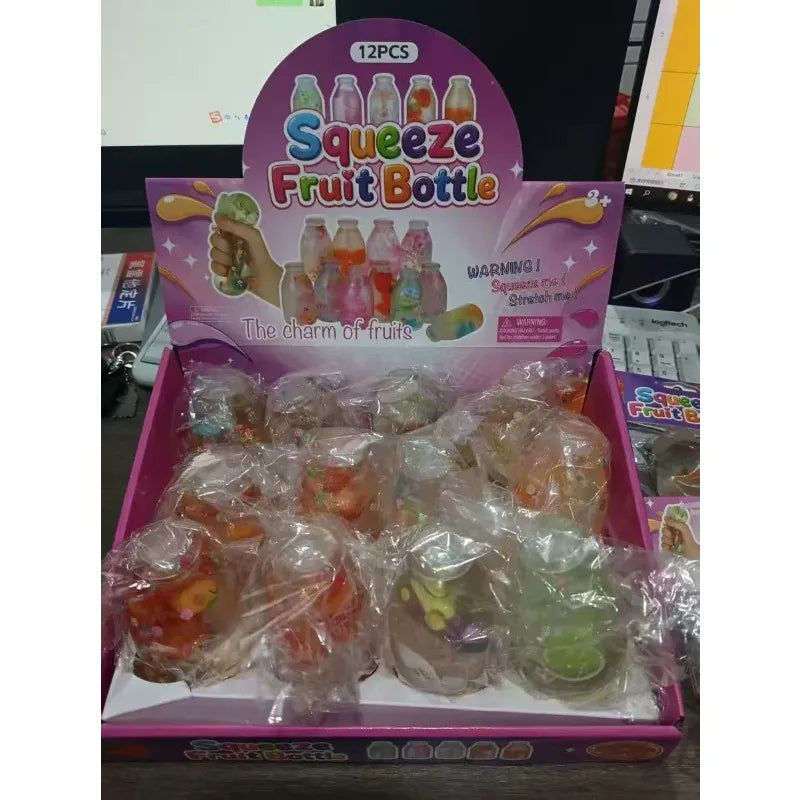 High Quality Maltose Bottle Squishy Stress Relief Flowing Sequins Simulated Candy Bottle Decompression Soft Milk Bottle Squeeze