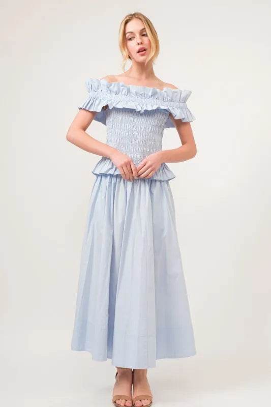 And The Why A-line Flowing Elastic Back Midi Skirt