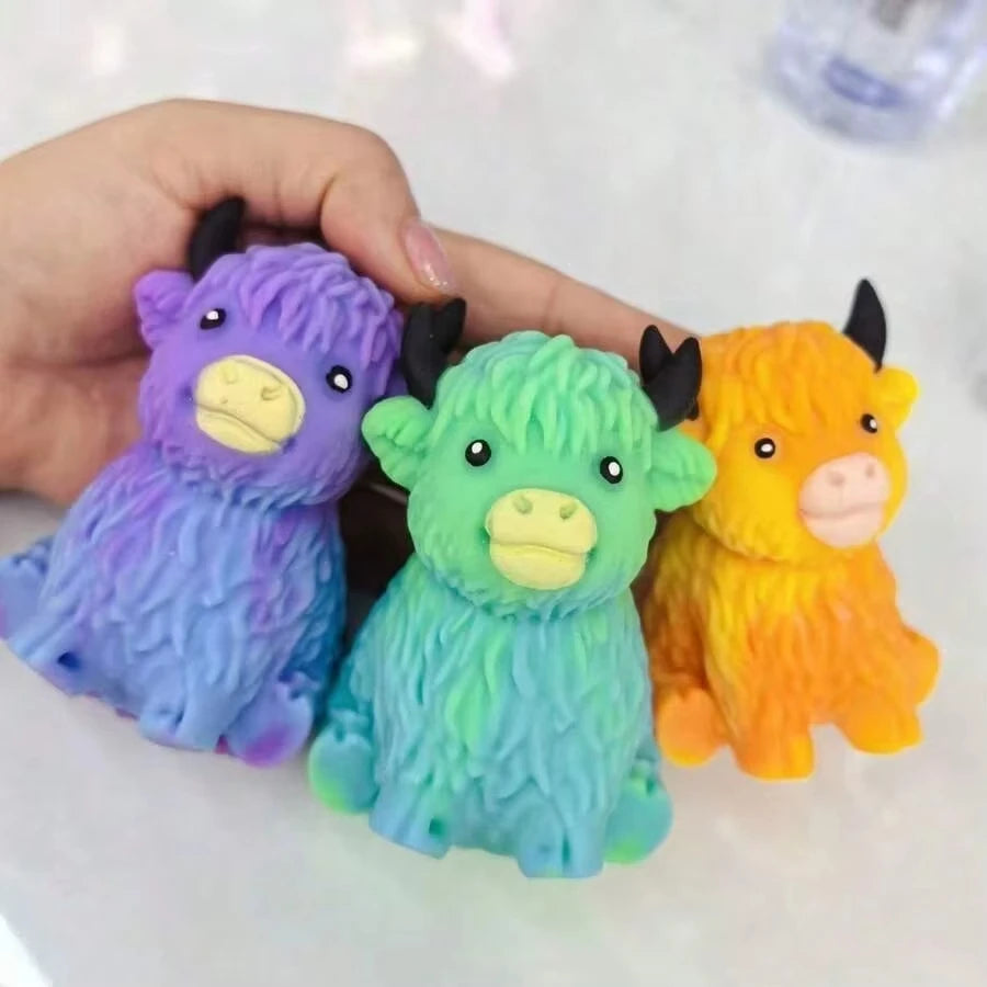 Scottish Highland Cow Squishy Slow Rebound Anxiety Relief Fidget Toy,Squishy Toys,Kid Toys,Juegos Para Niños,Cheese Squishy