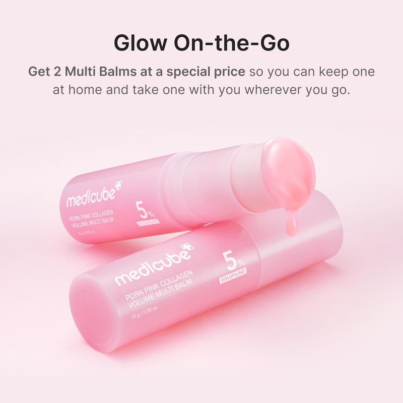 Medicube [NEW] PDRN Pink Collagen Volume Multi Balm | All In One Volufiline, PDRN, NAD Stick for Youthful-Looking, Helping Look of Fine Lines, Firming Care, Anti-Aging Care | For Under-Eyes, Neck, Forehead, Smile Lines, Lip Care | Korean Skincare