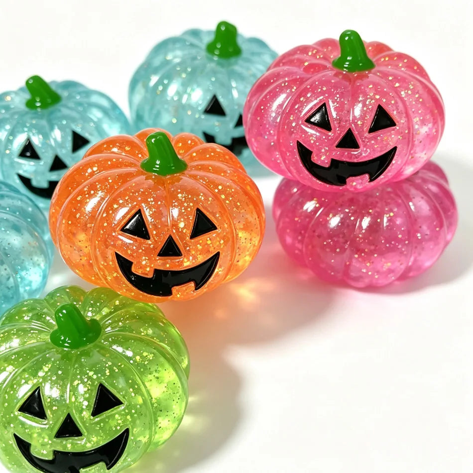Halloween Pumpkin Maltose Squishy Stress Ball - Soft Slow Rebound Fidget Toy for Stress Relief Funny Adult Gift