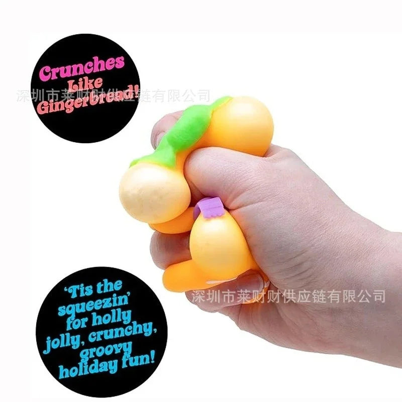 Gingerbread Man Squishy Stress Relief Toy PackageSoft Slow Rising Squeeze Plush For Kids And Adults Christmas Party Table Decor