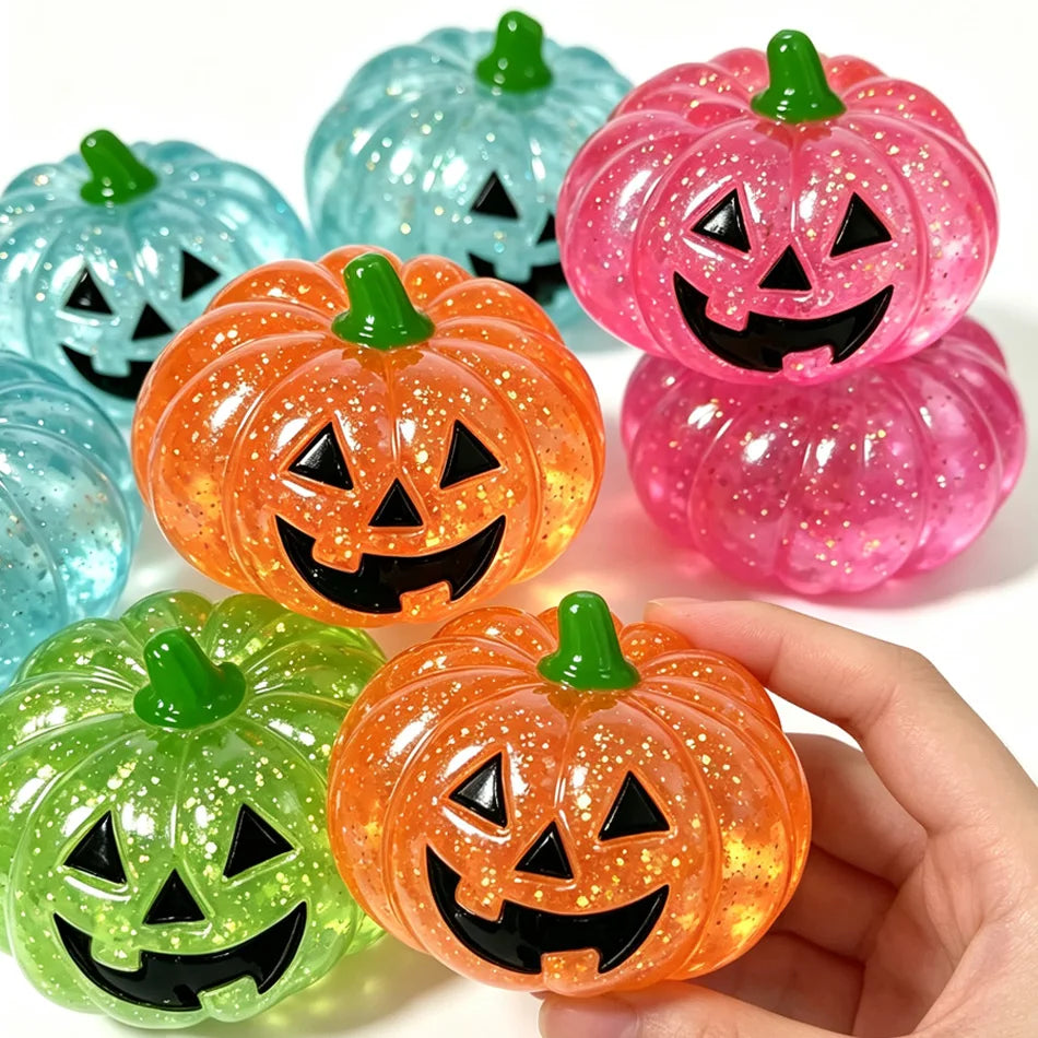Halloween Pumpkin Maltose Squishy Stress Ball - Soft Slow Rebound Fidget Toy for Stress Relief Funny Adult Gift