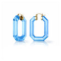 Emerald Gem Lucite Hoop Earrings