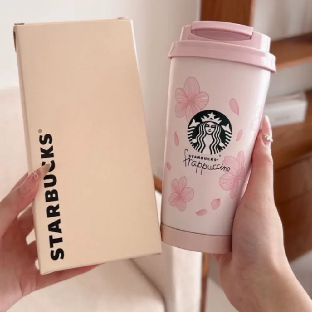 Starbucks Portable Thermal Bottle Cherry Blossom World Mug 304 Stainless Steel Insulated Cup Perfect Birthday Gift