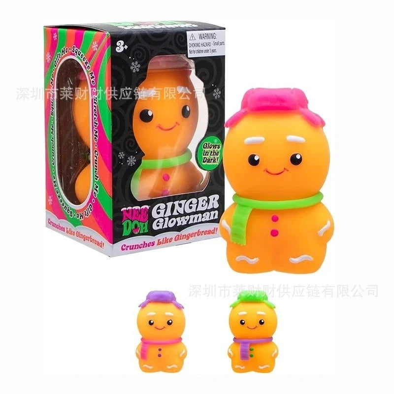 Gingerbread Man Squishy Stress Relief Toy PackageSoft Slow Rising Squeeze Plush For Kids And Adults Christmas Party Table Decor
