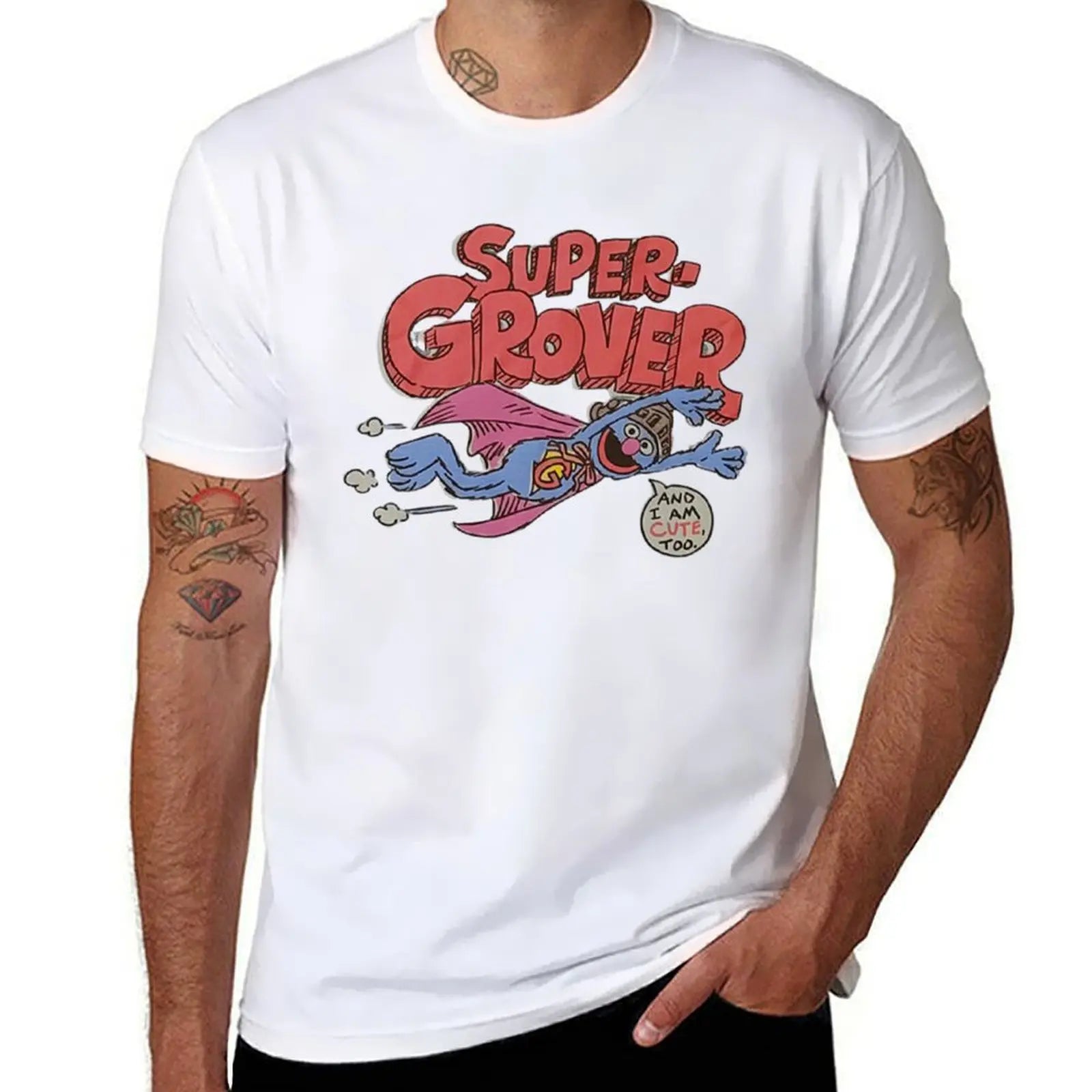 Super Grover And I'm Cute Too T-Shirt man graphic t shirt t shirt personalised T-Shirt