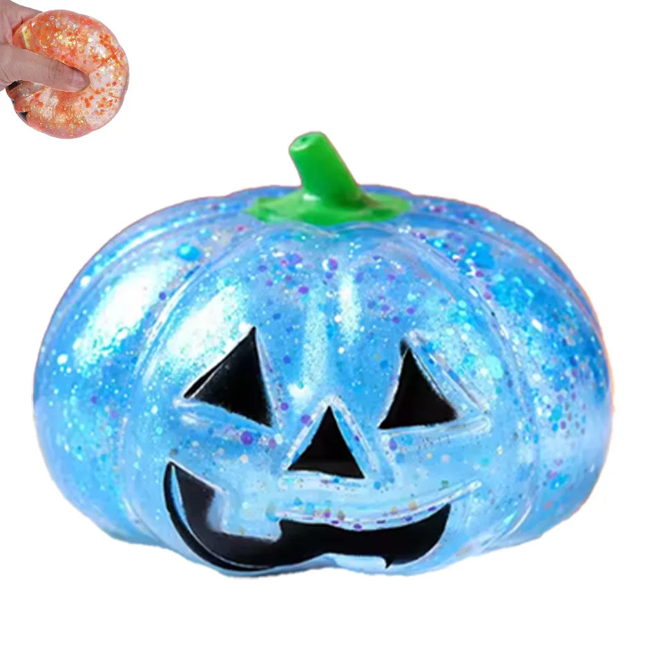Halloween Pumpkin Maltose Squishy Stress Ball - Soft Slow Rebound Fidget Toy for Stress Relief Funny Adult Gift