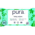 Pura Natural Sensitive Baby Wipes 99% Water Unscented & Hypoallergenic Suitable for Sensitive & Eczema-prone Skin Fragrance Free & Hypoallergenic EWG Verified 1 Pack of 60 Wet Wipes