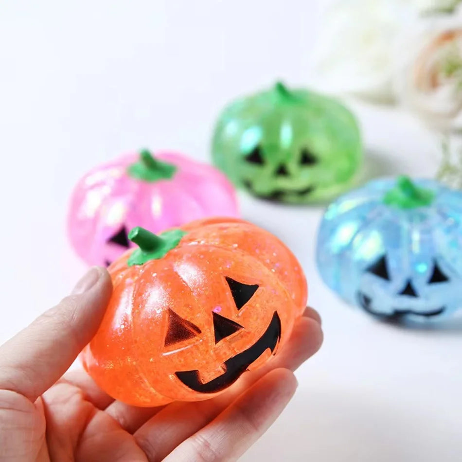 Halloween Pumpkin Maltose Squishy Stress Ball - Soft Slow Rebound Fidget Toy for Stress Relief Funny Adult Gift