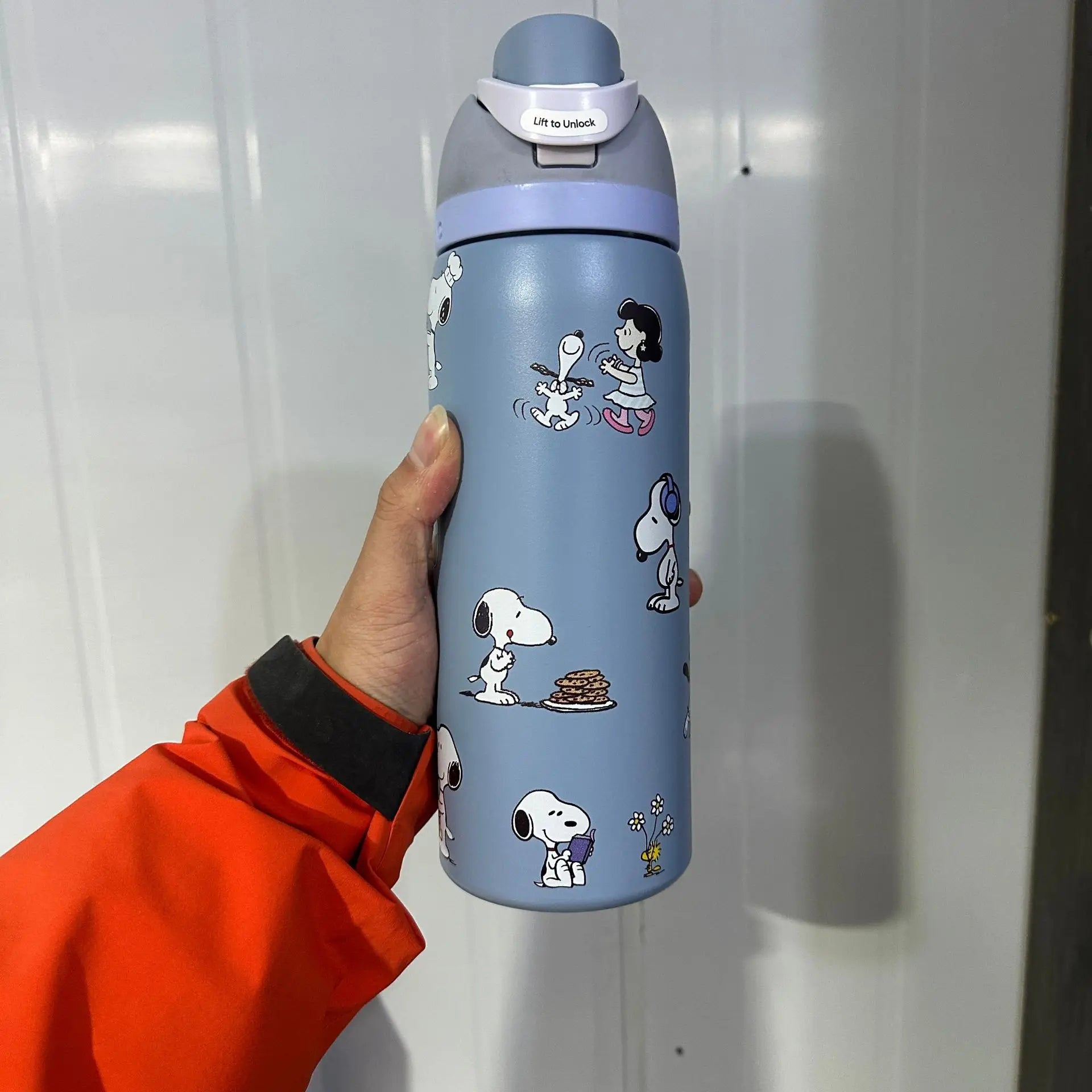 Snoopy Insulated Cup Cartoon Kawaii Cherry Blossom Powder Snoopy Tire Gray Snoopy Insulated Cup Water Cup Coffee Cup