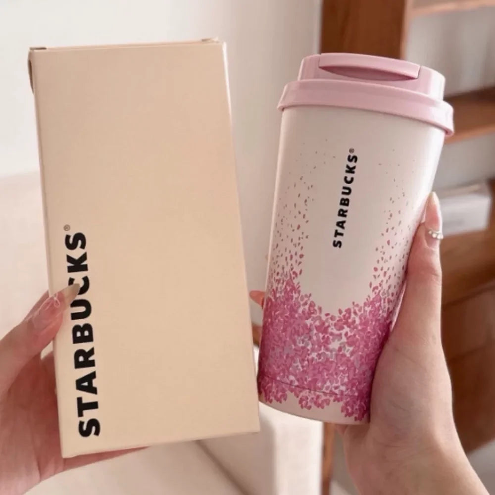 Starbucks Portable Thermal Bottle Cherry Blossom World Mug 304 Stainless Steel Insulated Cup Perfect Birthday Gift