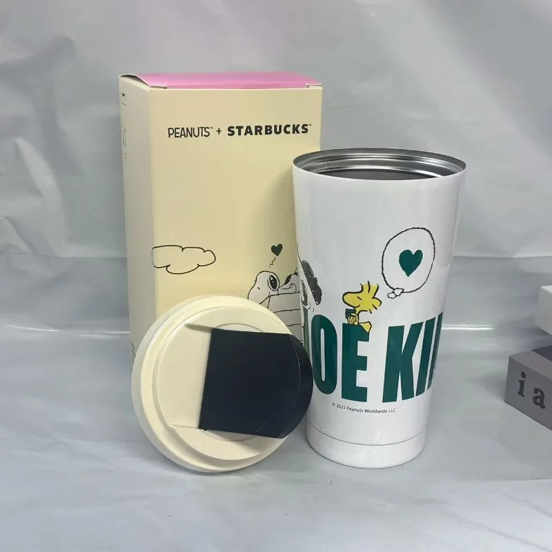 Starbucks × Snoopy Limited Edition Tumbler, 500ml Adorable Peanuts Print Insulated Travel Mug