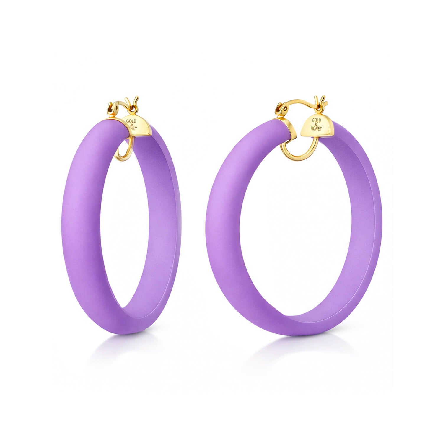 Frosted Lucite Hoop Earrings