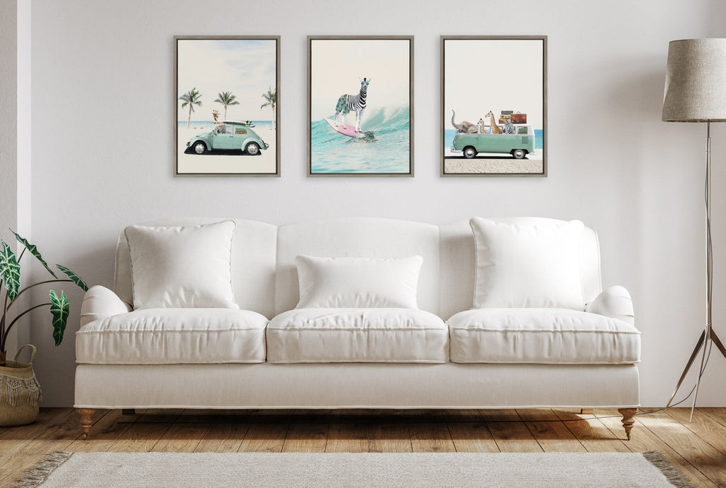 Sylvie Summer Animal Adventures Framed Canvas by July Art Prints