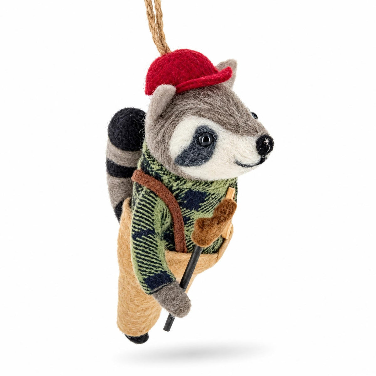 Lumberjack Sloth Plaid Shirt Felt Fabric Christmas Ornament