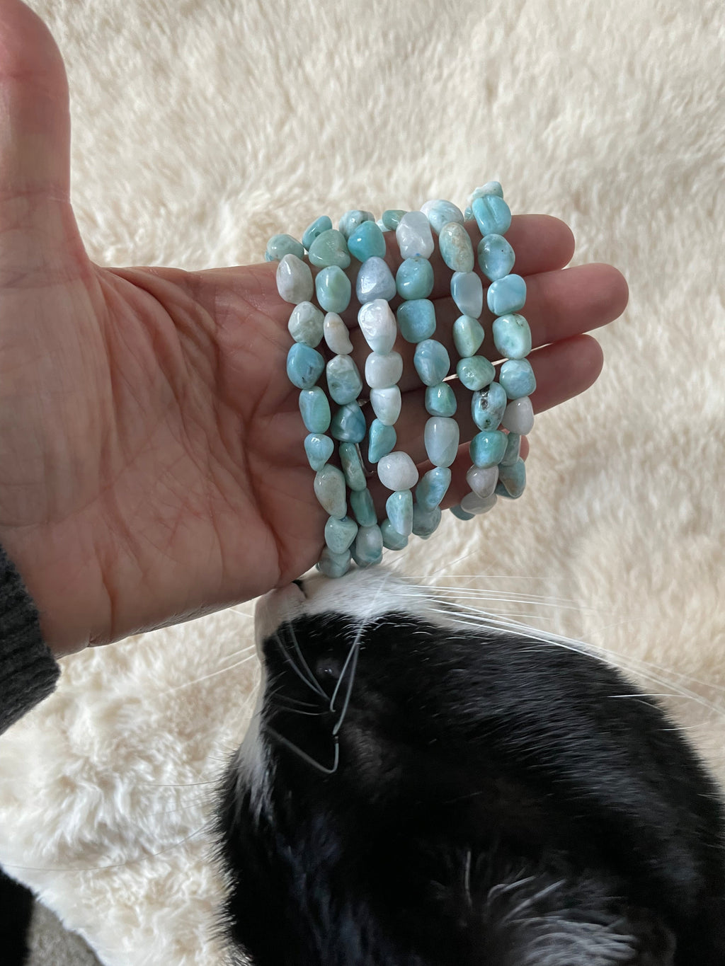 Tumbled Larimar Stretch Bracelet