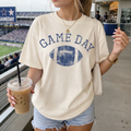 Custom School Color Game Day Distressed Football Graphic Tee