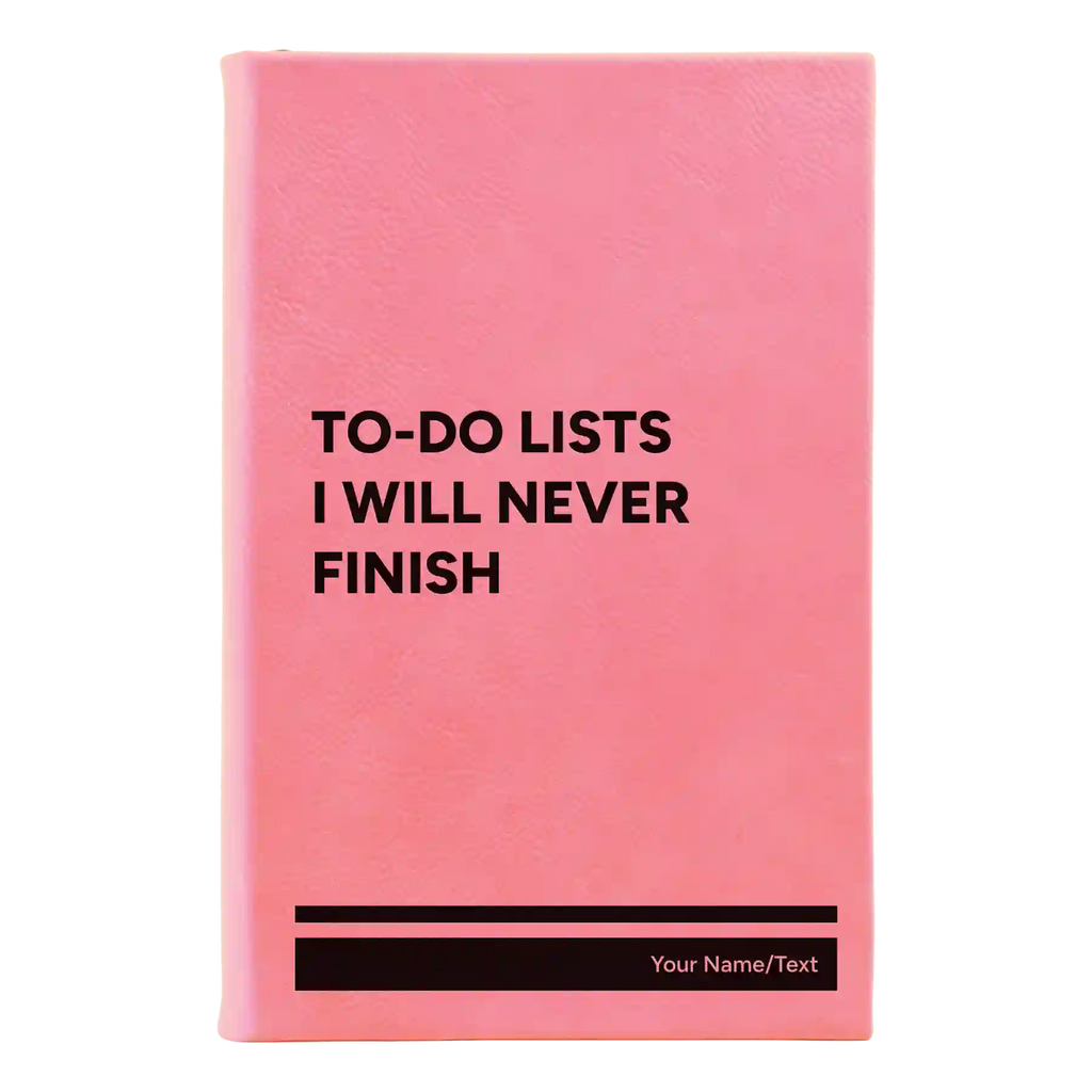 Personalized TO DO List Leatherette Journal (small) | Pink