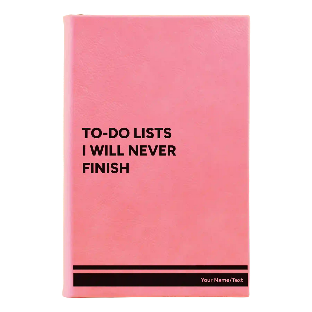 Personalized TO DO List Leatherette Journal (small) | Pink