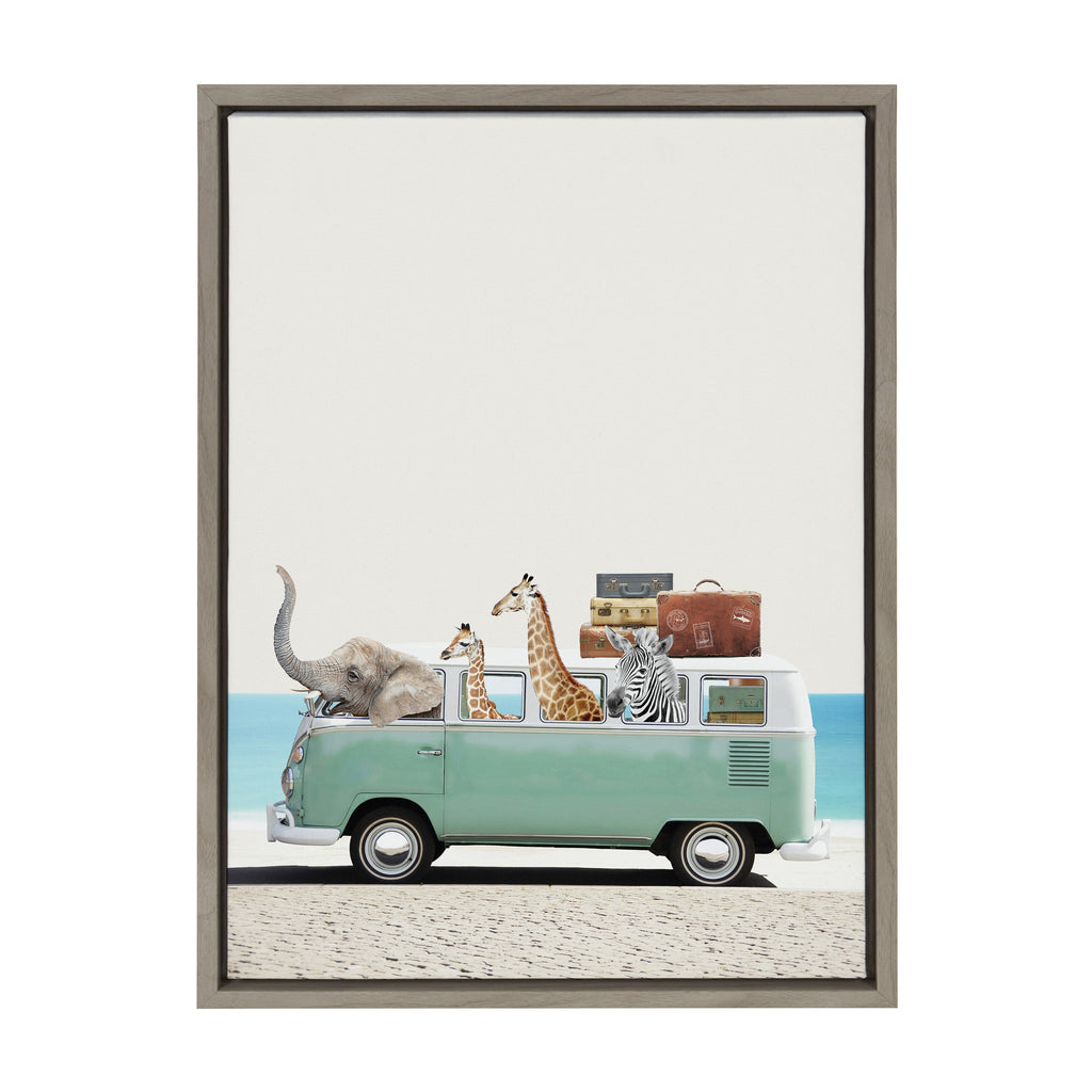 Sylvie Summer Animal Adventures Framed Canvas by July Art Prints