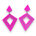 Retro Diamond Dangle Earrings PLUM by Lipstick & Chrome