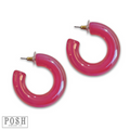 Iridescent acrylic hoop earring - LC