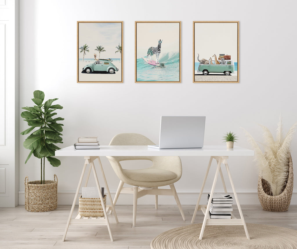 Sylvie Summer Animal Adventures Framed Canvas by July Art Prints