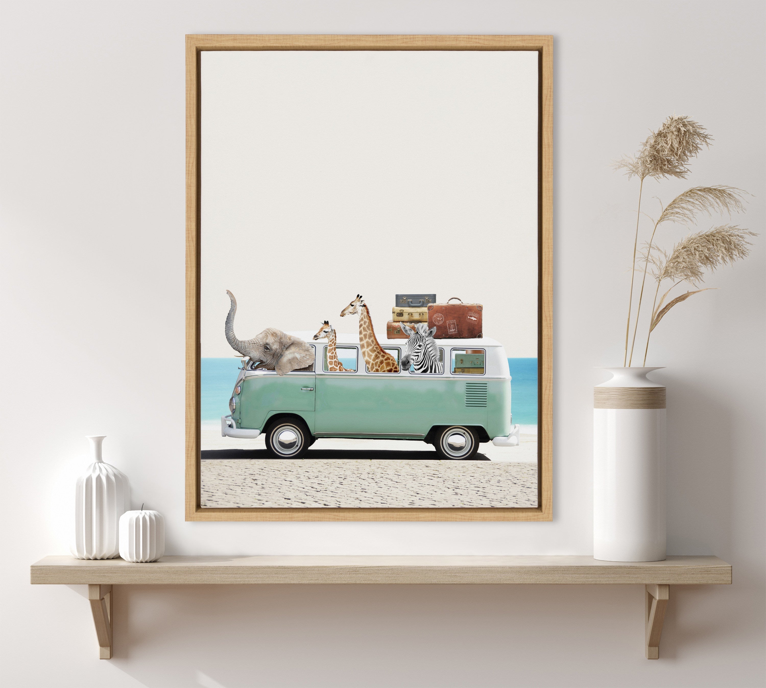 Sylvie Summer Animal Adventures Framed Canvas by July Art Prints
