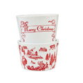 Red Toile Christmas Tidbit Dish Set (Set of 2)