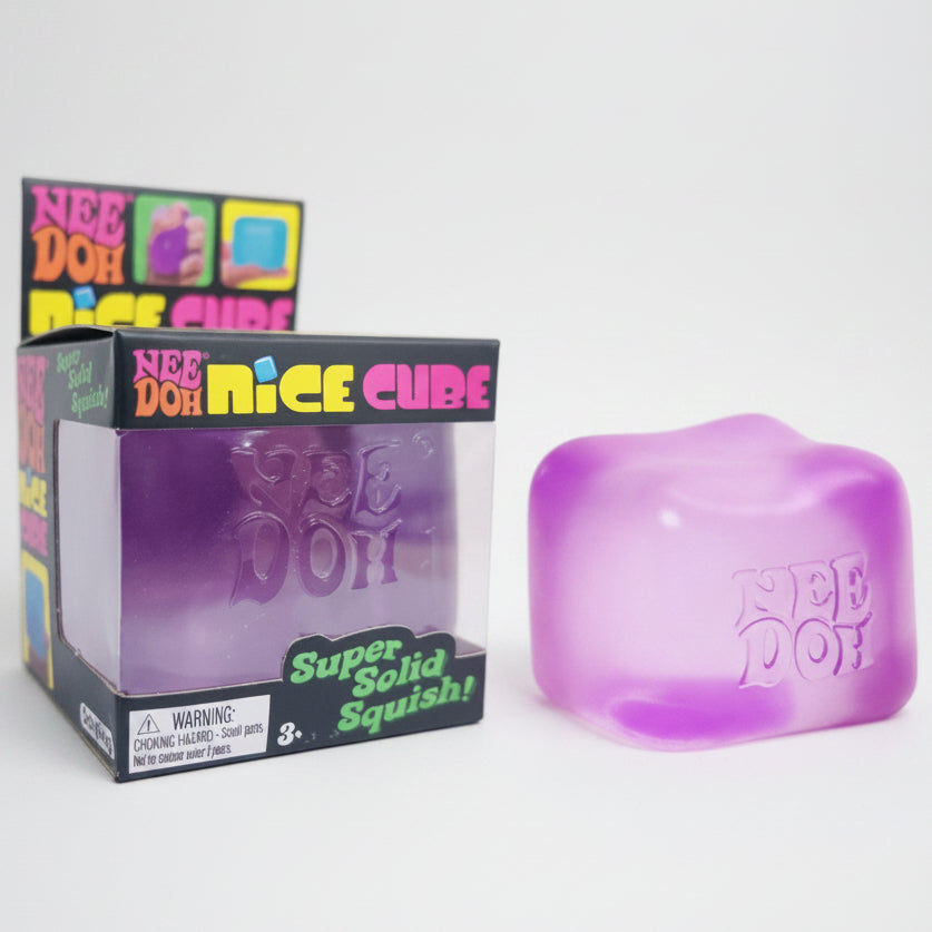 IN STOCK NOW: Schylling Nee-Doh Nice Cube Super Solid Squish: Purple Cube