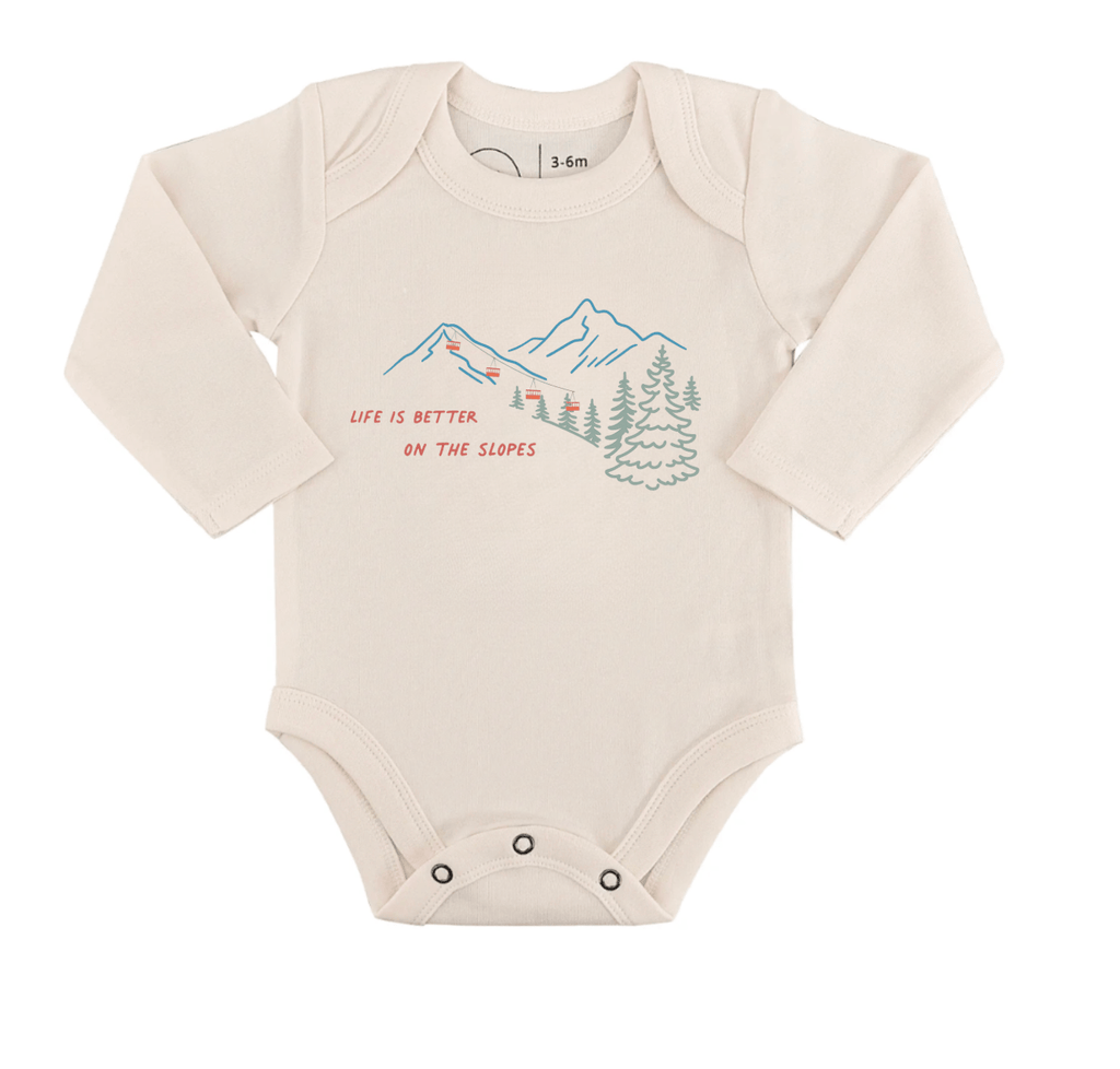 long sleeve graphic bodysuit | on the slopes