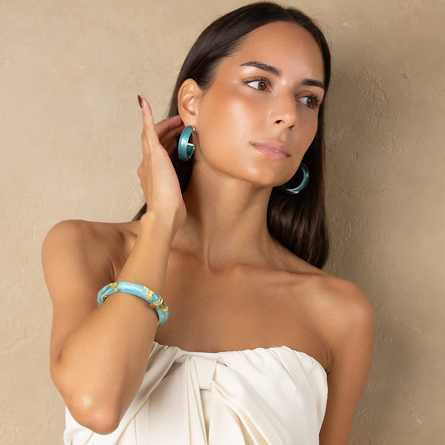 Small Illusion Lucite Hoop Earrings