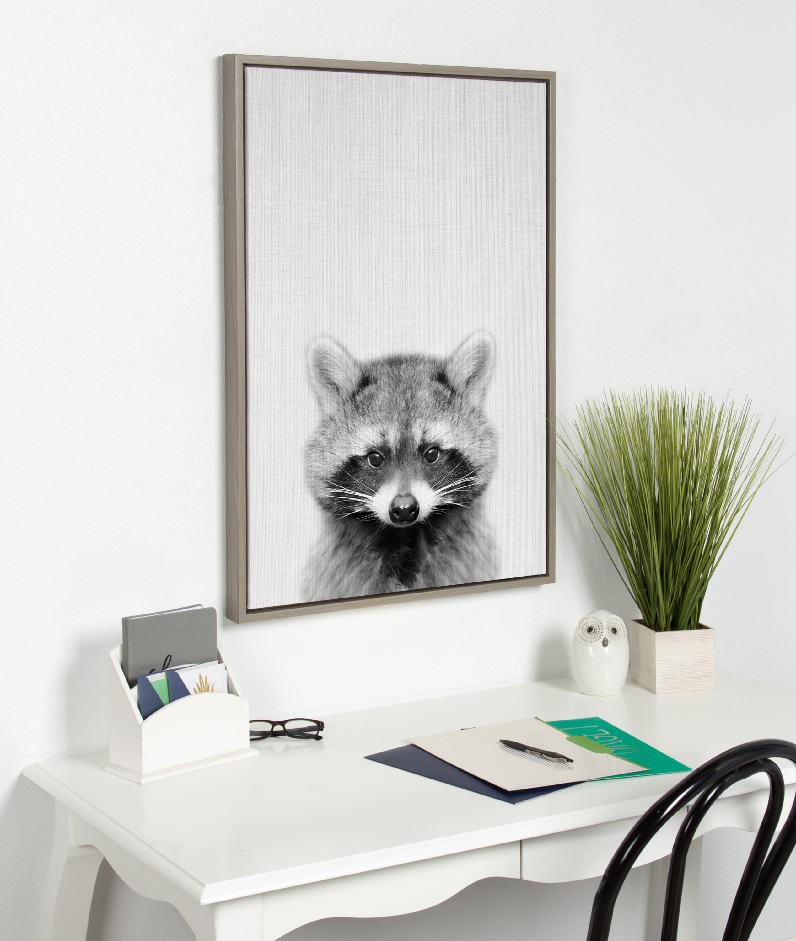 Sylvie Raccoon Framed Canvas by Simon Te Tai