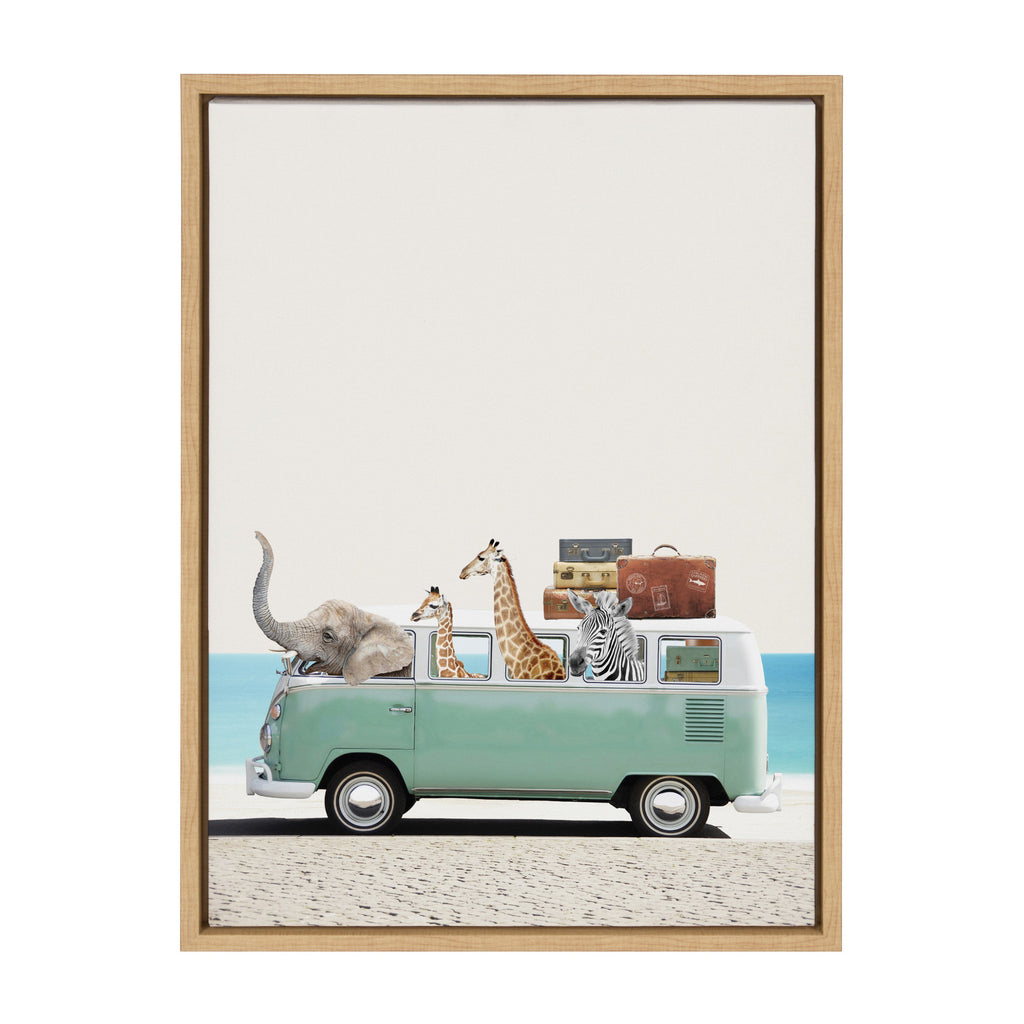 Sylvie Summer Animal Adventures Framed Canvas by July Art Prints