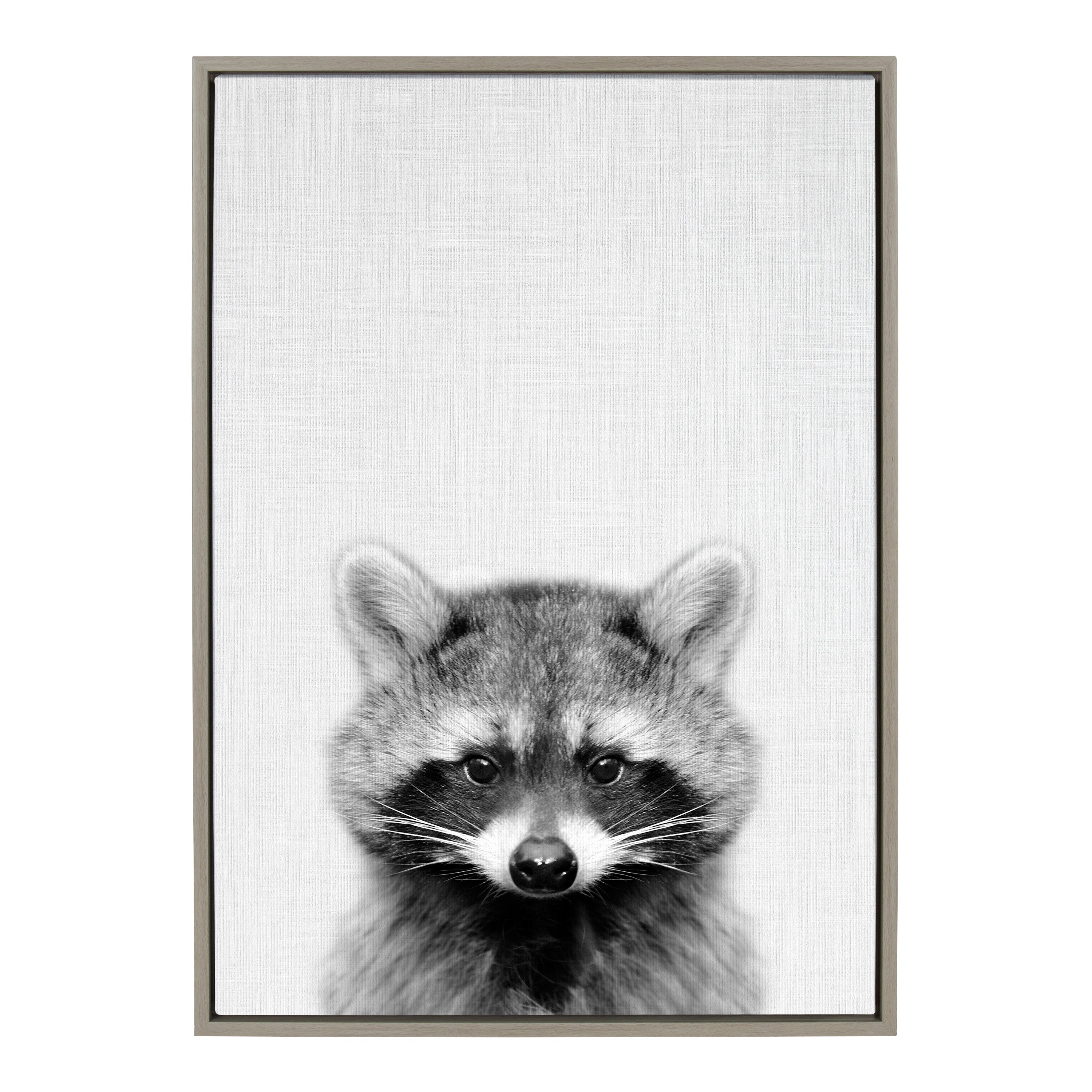 Sylvie Raccoon Framed Canvas by Simon Te Tai