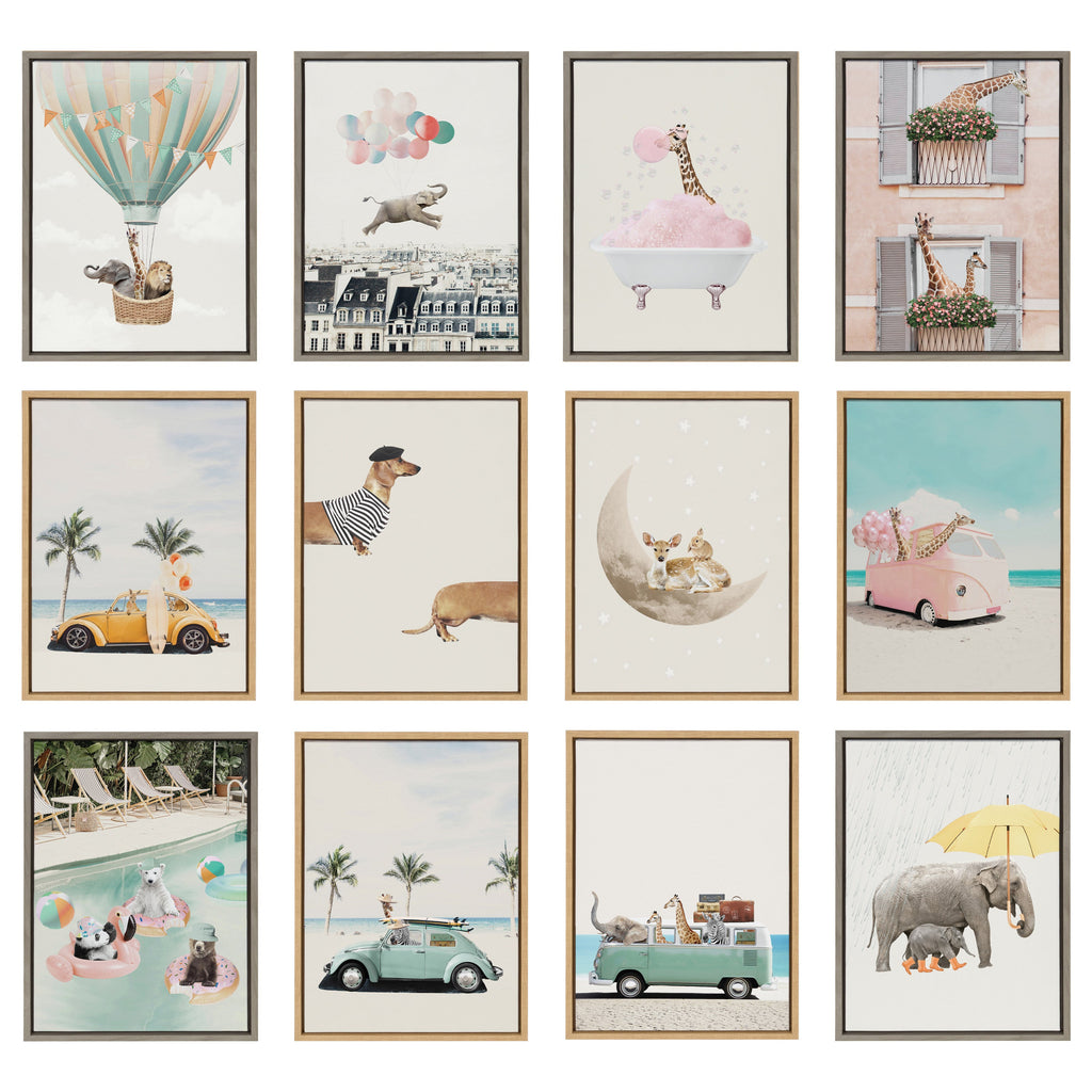 Sylvie Summer Animal Adventures Framed Canvas by July Art Prints